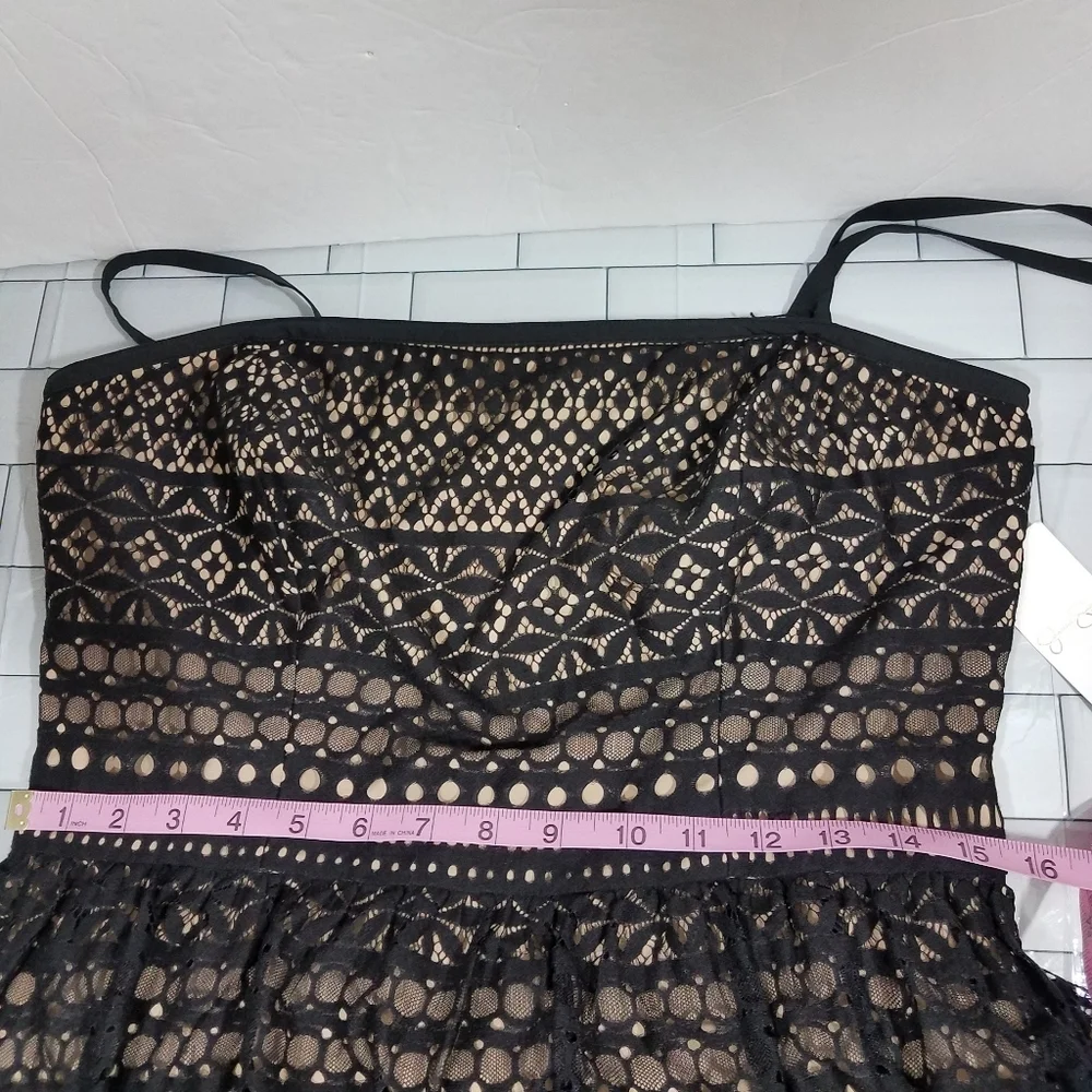 Jessica Simpson Black and Tan Dress 12 NWT
